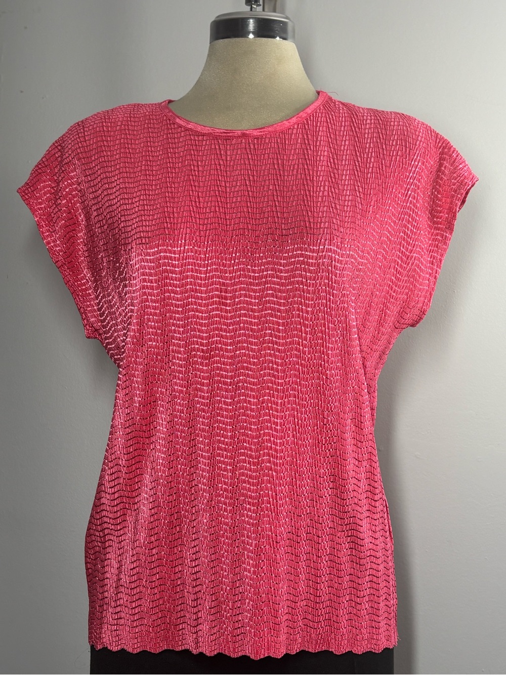 TanJay Hot Pink Short Sleeve Textured Tee